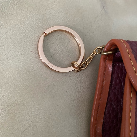RARE Vintage Dooney & Bourke Key Caddy Coin Mini Bag Charm AWL Leather Rouge - Picture 15 of 15